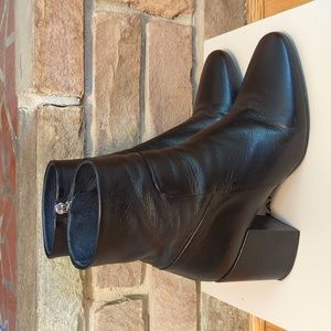 Topshop black leather ankle boots